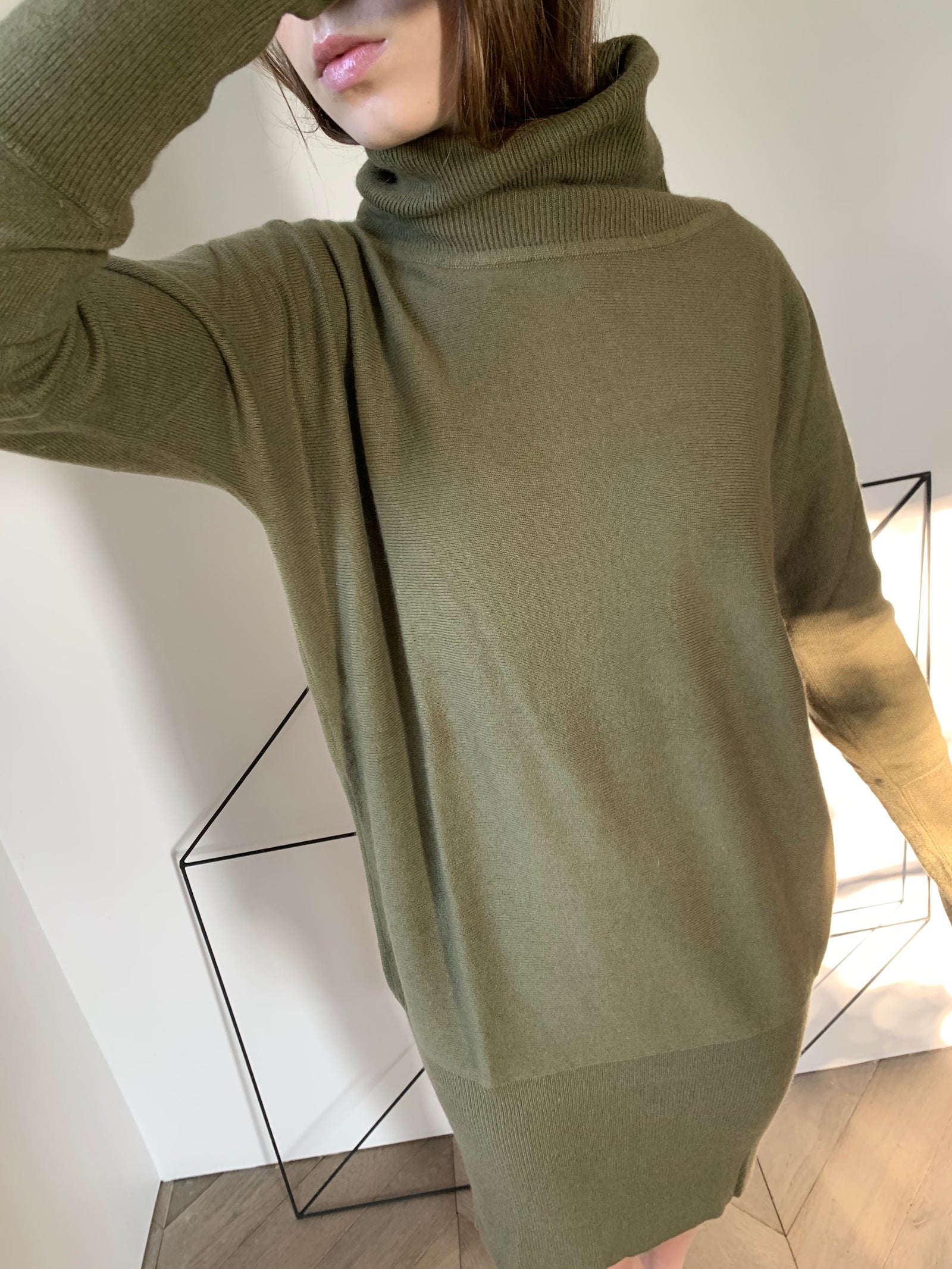 recipes with green goddess dressing JANE turtleneck sweater-dress moss – Soft Society